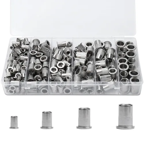 Vista 11 de 30 piezas tuercas de remache 3/8"-16, inserto roscado Nutsert de cabeza plana de acero inoxidable 304