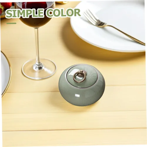 Vista 7 de Tarro de almacenamiento de té de cerámica 8.5 fl oz recipiente hermético de especias con tapa clásica