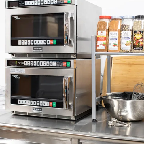 Vista 4 de Sharp R-CD1800M - Horno de microondas comercial, TwinTouch resistente con doble touchpads, 1800 vatios, 0.75 pies cúbicos de capacidad, acero