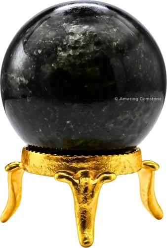 Vista 69 de Amazing Gemstone Bola de cristal de Yaxaita con soporte, bolas de meditación de esfera de cristal de 2 pulgadas para brujería y bolas decorativas