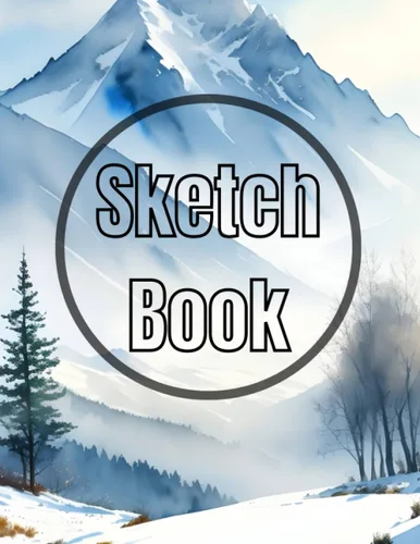 Sketch Book: Premium watercolor winter mountain design cover page Sketchbook Blank Paper Pad 8.5" x 11" - sketchbook 120 Pages Blank Paper Book For