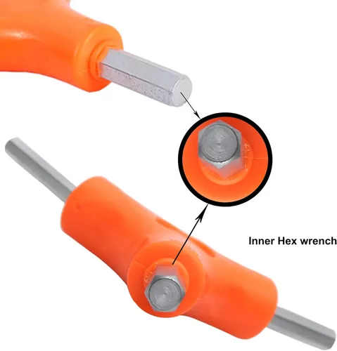 Vista 4 de Llave hexagonal para bicicleta, 3 vías Y Allen, llave dinamométrica para bicicleta, herramienta de reparación de ciclismo hexagonal interna