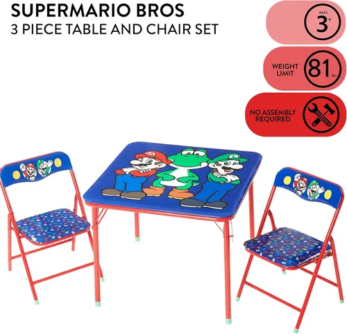 Vista 52 de Marvel Avengers - Juego de mesa y silla de actividades para niños de 3 piezas, mesa cuadrada con 2 sillas plegables, muebles temáticos