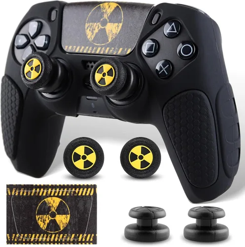 Vista 9 de Kit de piel antideslizante para controlador SoAegis, con 2 cubiertas de agarre para pulgar y 2 bases elevadas, funda de controlador de silicona