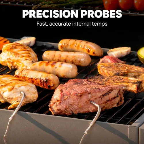Vista 5 de Barbacoa de carbón con mesa lateral, parrilla de 30 pulgadas resistente para exteriores con área de cocción de 647 pulgadas cuadradas para barbacoas