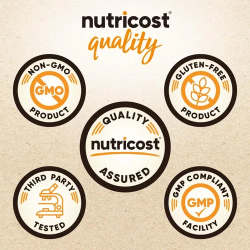 Vista 3 de Nutricost Concentrado de proteína de suero orgánico, sabor a mantequilla de maní de chocolate, (1 libra), sin gluten, sin OMG