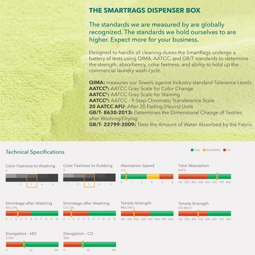 Vista 6 de Arkwright Smart Rags in Box - Paquete de 50 trapos inteligentes sin pelusas, paño de limpieza de microfibra grande, sin arañazos ni rayas, toallas