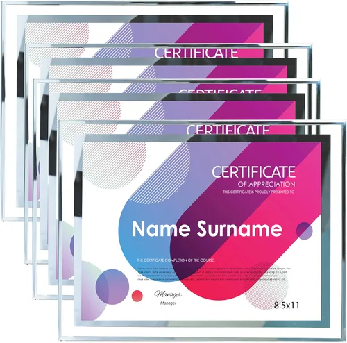 SIMON'S SHOP Paquete de 4 marcos de fotos de 8.5 x 11 pulgadas para certificados y premios, juego de marcos de pared y mesa de 8 1/2 x 11 pulgadas,