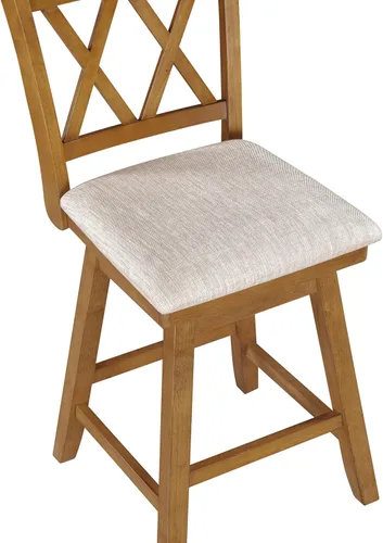 Vista 29 de Home Brookline - Taburete giratorio de bar con mecanismo de giro de 360°, taburetes rústicos de granja para encimera de cocina con cojín, altura