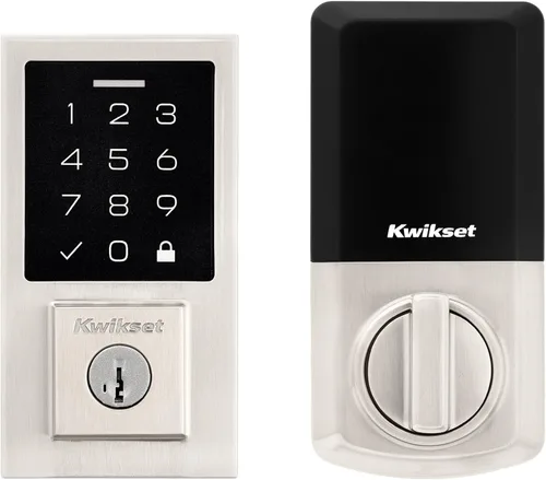 Vista 10 de Kwikset SmartCode 270 - Cerradura de puerta con teclado táctil electrónico sin llave con auto-bloqueo, códigos de usuario personalizados, seguridad