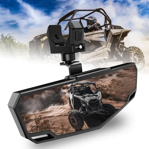 Espejo retrovisor UTV, espejo retrovisor central SXS con abrazadera ajustable de 1.5 a 2 pulgadas compatible con Polaris RZR, Pioneer, Talon, Can Am