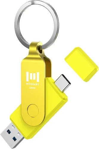 Vista 21 de MOSDART ExFAT - Memoria USB C 3.2 de 64 GB de velocidad rápida C y A, con llavero e indicador LED, para iPhone 15, 16, 17, teléfono Android, iPad