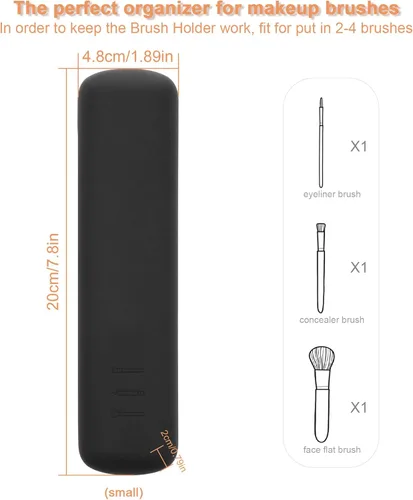 Vista 4 de FERYES Soporte para brochas de maquillaje de viaje, Negro, Chico, Simplicidad