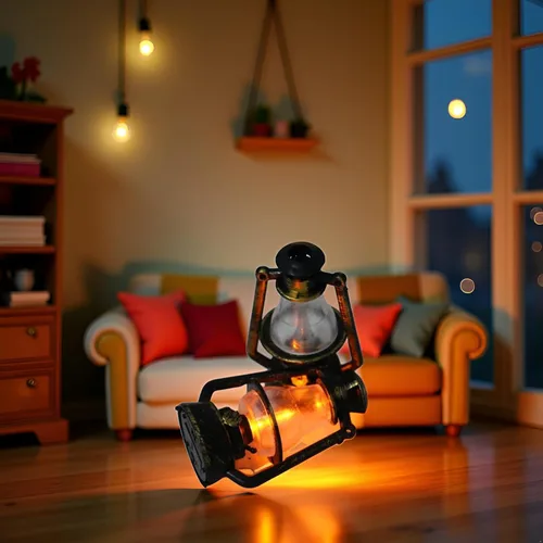 Vista 4 de 1 lámpara en miniatura para casa de muñecas, linterna de aceite retro en miniatura, accesorios para casa de muñecas, adornos de escena, casa