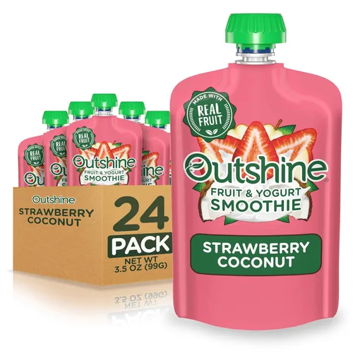 Vista 10 de Outshine - Batido de frutas y yogur, plátano, fresa, bolsa de batidos, aperitivo para llevar, 24