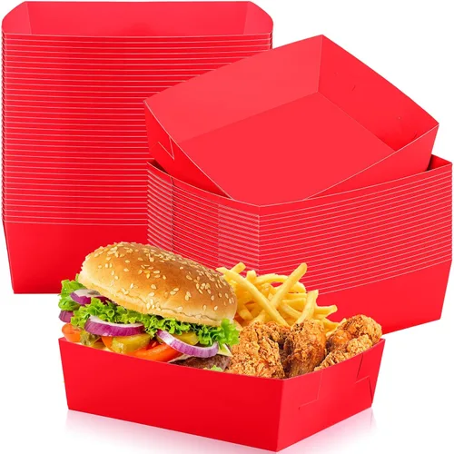 Vista 24 de Uiifan Bandejas de papel extra grandes de 5 libras desechables para comida, barco, nachos, bandejas para servir aperitivos, resistentes a la grasa