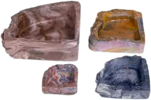 Vista 6 de Fluker's Comida y agua reptil esquina tazón pequeño, 4 pulgadas, gris