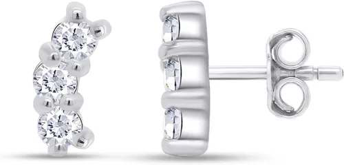 SAVEARTH DIAMONDS Aretes de moissanita, moissanita de color D, plata de ley 925 chapada en oro de 18 quilates, hipoalergénicos, empaquetados en