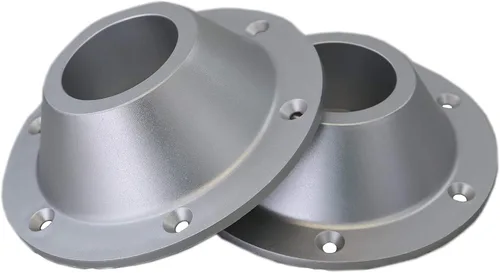 Vista 4 de Class A Customs - Patas de mesa de metal plateado de 27.5 pulgadas, con 2 bases de plástico plateadas para montaje en superficie