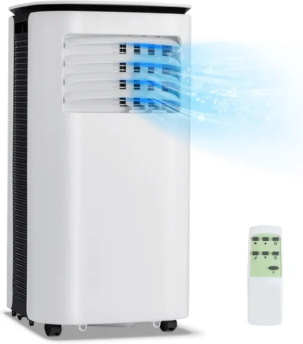 PETSITE Aire acondicionado portátil 9000 BTU, unidad de refrigeración de CA 3 en 1 con enfriador de aire, ventilador y deshumidificador, pantalla