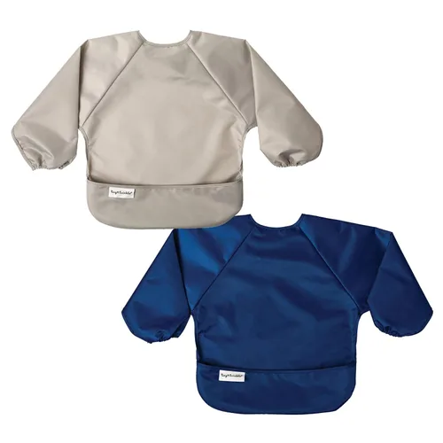 Vista 29 de Tiny Twinkle Babero de manga larga para bebés y niños pequeños, paquete de 2 baberos impermeables para comer, lavable a máquina y artículos