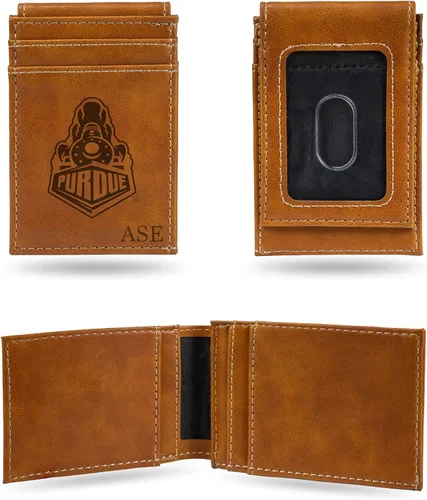 Vista 60 de Rico Industries NCAA Arizona State Sun Devils Brown - Cartera de bolsillo frontal personalizada con grabado láser - Delgada/ligera - Gran artículo
