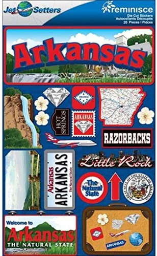Reminisce Jet Setters 2 3-Dimensional Sticker, Arkansas