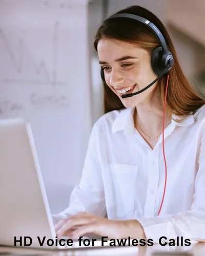 Vista 6 de EAGLEND Auriculares con micrófono para auriculares con cable de PC, auriculares USB C de 0.138in con micrófono de cancelación de ruido para laptop