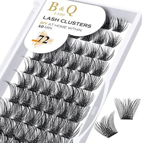 Vista 15 de B&Q Racimos de pestañas finas completos B49, racimos de pestañas 156 piezas, extensiones de pestañas cómodas en bandeja, 8-18 mm, pestañas