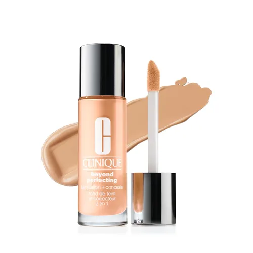 Vista 8 de Clinique Beyond Perfecting Lightweight Liquid Foundation + Concealer For Dry Combination to Oily Skin Types Full Coverage + Natural Matte Finish