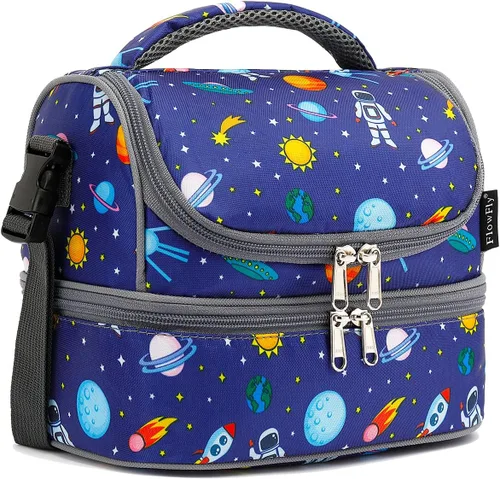 Vista 12 de FlowFly Bolsa de almuerzo aislada de dos pisos para niños, niñas, hombres, mujeres, con correa ajustable, para automóvil Surtido/Multicolor