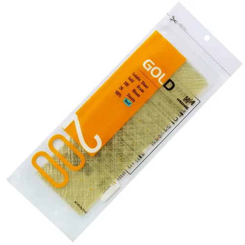 HAODONG Hojas de gelatina oro - Gelatina de hoja de res 200 Bloom (40g, 18-20 hojas) para hornear postres, glaseado espejo, mousse, pastel