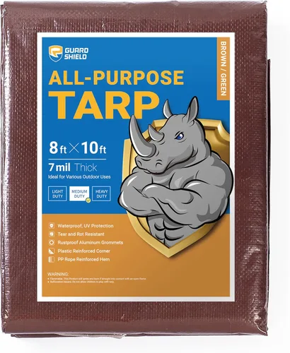Vista 51 de GUARD SHIELD - Lona negra impermeable de 6 x 6 pies, cubierta de lona de polietileno, de servicio medio y uso general de 7 mil
