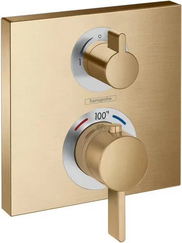 Vista 10 de hansgrohe Ecostat 15712341 - Moderna válvula de ducha termostática con control de temperatura en cromo negro cepillado