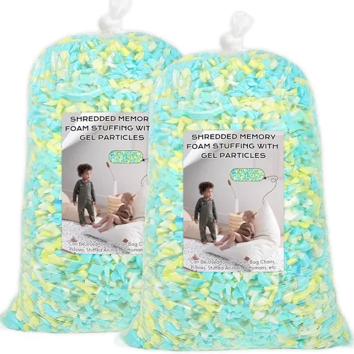 Vista 7 de Relleno para saco de boxeo de 5 libras, relleno de frijoles para almohada y puf, relleno de espuma viscoelástica triturada, relleno para saco