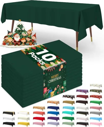 Vista 24 de Pureegg - Juego de 10 manteles de plástico desechables redondos de 84 pulgadas, para fiestas, picnics, bodas, manteles decorativos, redondos, Blanco