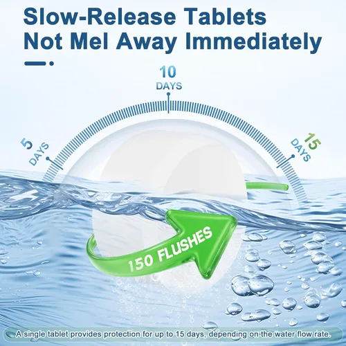 Vista 6 de Msvvko Pastillas Limpiadoras de Inodoro PAQUETE DE 30 Limpiadores Automáticos de Tanque de Inodoro Limpieza Continua Manos Libres para Inodoro