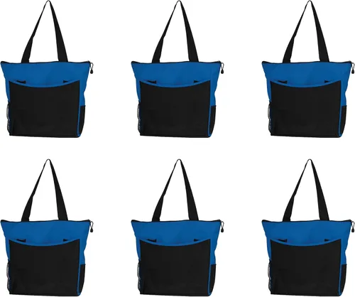 Vista 12 de DISCOUNT PROMOS Bolsa de playa personalizada con bolsillos de malla, paquete a granel personalizado, reutilizable, ideal para picnic, campamento