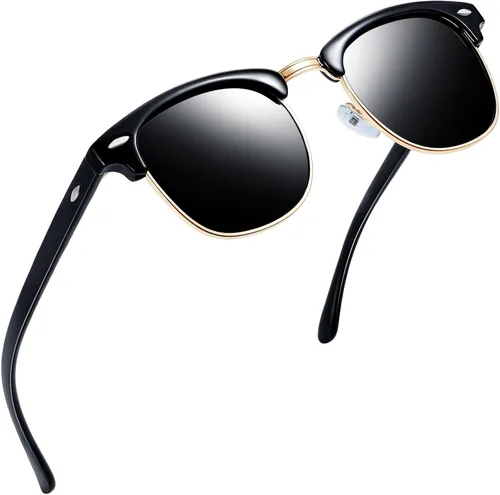 Joopin Gafas de sol polarizadas sin montura para hombres y mujeres, gafas de sol clásicas de medio marco con protección UV