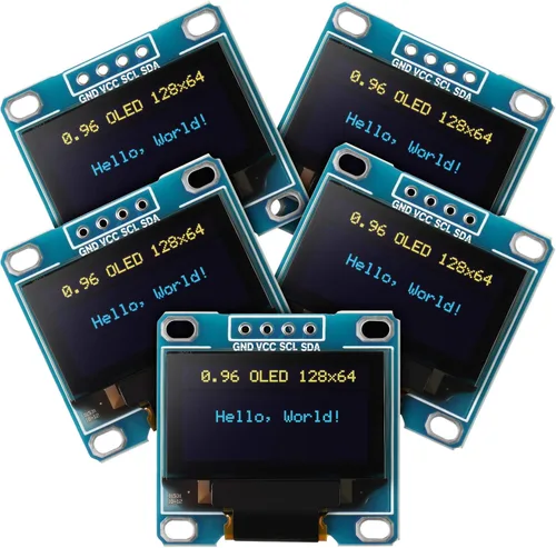 Vista 8 de Weewooday 5 unidades de módulo OLED de 0.96 pulgadas 12864 128 x 64 controlador IIC I2C serie autoluminosa compatible con Arduino/Raspberry PI (azul)