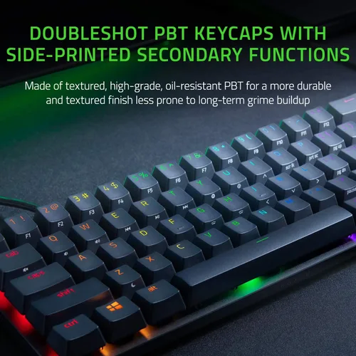 Vista 3 de Razer Huntsman Mini, teclado para juegos reducido al 60%: Los interruptores de teclado más rápidos que existen - Interruptores ópticos lineales