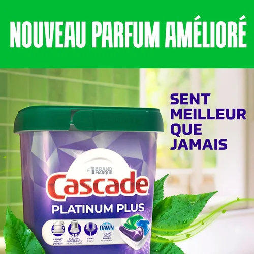 Vista 7 de Cascade Platinum Plus Action Pacs - Detergente para lavavajillas, aroma fresco, paquete de 51