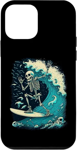 Vista 16 de Funda para iPhone 11 Pro con diseño de esqueleto de surf para colgar diez impresionantes calaveras onduladas