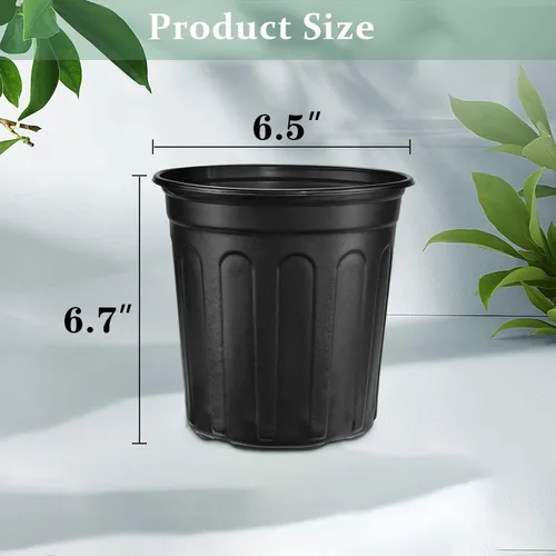 Vista 2 de RAOOKIF - Macetas de 1 galón para plantas, macetas de vivero flexibles de 1/2/3/5 galones con drenaje, macetas de plástico de 1 galón para plantas