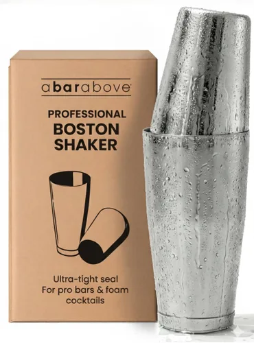 Vista 14 de A Bar Above Juego de coctelera, kit de camarero profesional de 4 piezas con coctelera Boston, colador, jigger y cuchara de bar, accesorios de barra