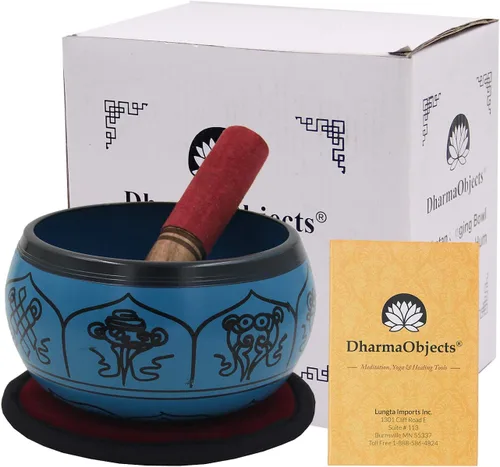 Vista 16 de DharmaObjects Yoga Meditación 6 Pulgadas OM Mantra Cuenco Cantante/Pad/Mazo Set de Regalo (Amarillo)