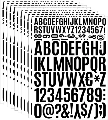 Vista 14 de 10 hojas de calcomanías de letras pequeñas, calcomanías autoadhesivas del alfabeto de 1/2 pulgada, lindas calcomanías de vinilo para artes