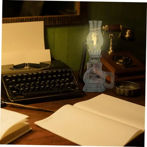 Vista 6 de ARTIBETTER Lámparas de aceite vintage, lámparas de queroseno de vidrio, luz retro de queroseno, linterna de aceite antigua, linterna de aceite