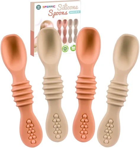 Vista 11 de Cuchara de silicona para bebé, destete LED para bebés, cucharas de bebé de primera etapa, juego de cucharas de alimentación para bebés, apto