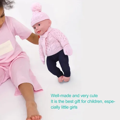 Vista 3 de plplaaoo Trajes de muñeca de Navidad de invierno para muñeca de bebé de 18 pulgadas, ropa de muñeca de Navidad, ropa de muñeca, suéter, pantalones